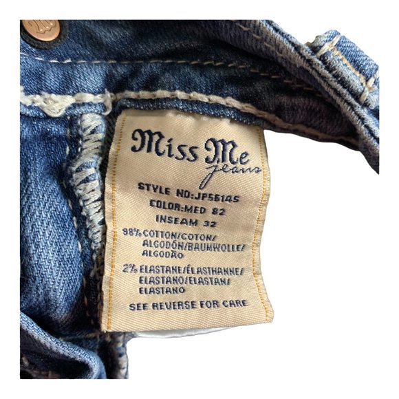 Miss Me Skinny Womens Jeans Tag 26 Light Blue Angel Wings Low-Rise W27xL32 Denim - Picture 10 of 12
